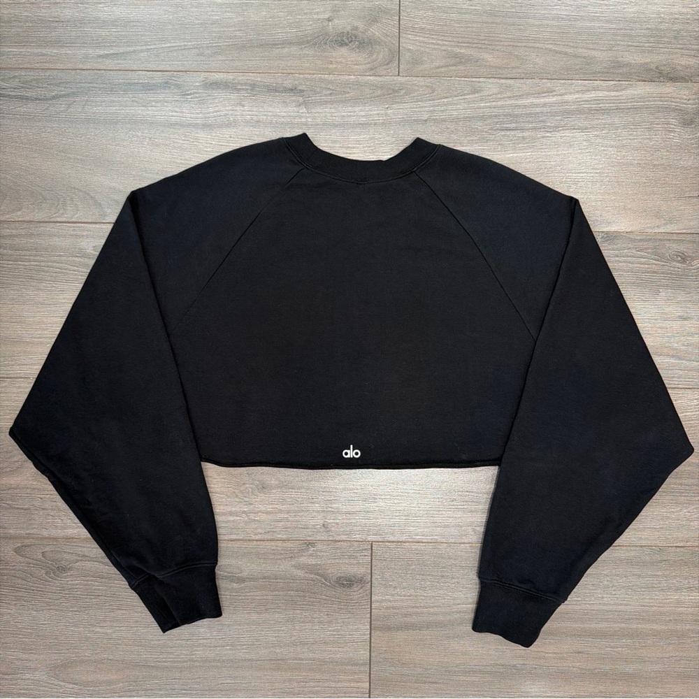 ALO Yoga Black Cropped Sweatshirt